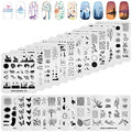 KADS 20pcs Nail Stamp Plates Set - Leaves, Flowers, Animal Nail Art Templates (20 Pcs)