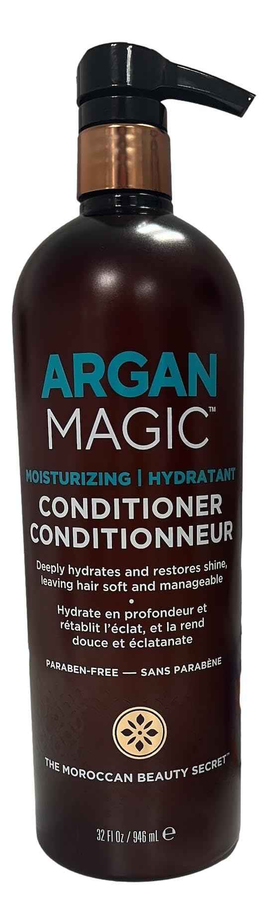 Argan Magic Moisturizing Conditioner - Detangle, Hydrate, and Repair Dry and Chemically-Damaged Hair Types | Nutrient-Rich | Made in the USA, Paraben Free, Cruelty Free (32 oz)