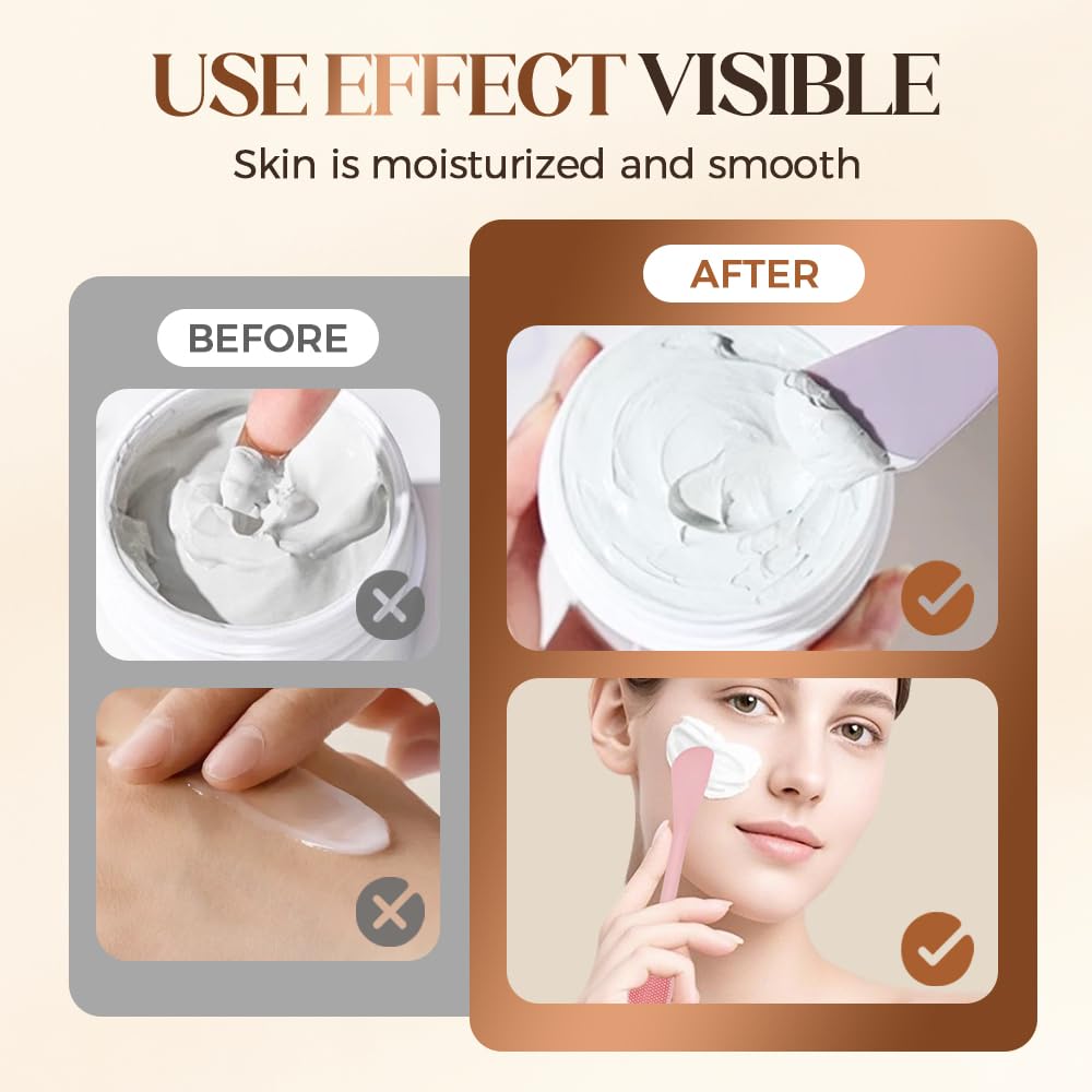 8PCS Silicone Face Mask Brush Facial Cleansing Brush,2 in 1 Silicone Face Brush Face Scrubber, for Exfoliating Massaging Remove Blackheads Makeup Skincare Removal for Mud Clay Body Lotion