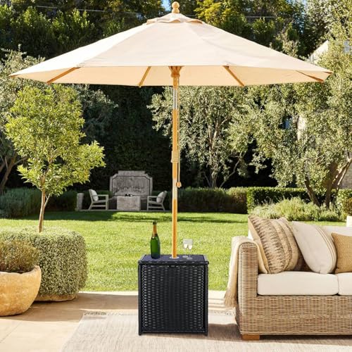 SUNNYPARK Outdoor Umbrella Side Table with Two Weight Bags 2 in 1