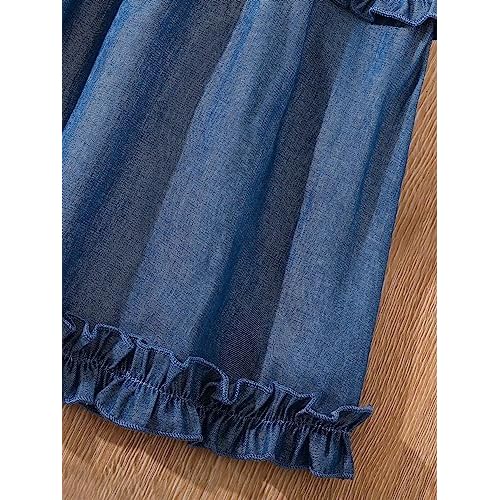 OYOANGLE Girl's Cute High Elastic Waist Frill Trim A Line Flared Swing Flowy Midi Skirt
