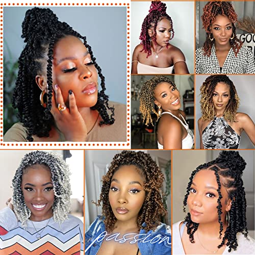 Dorsanee 6 Inch Pre-twisted Passion Twist Crochet Hair 8 Packs 1B/Gray