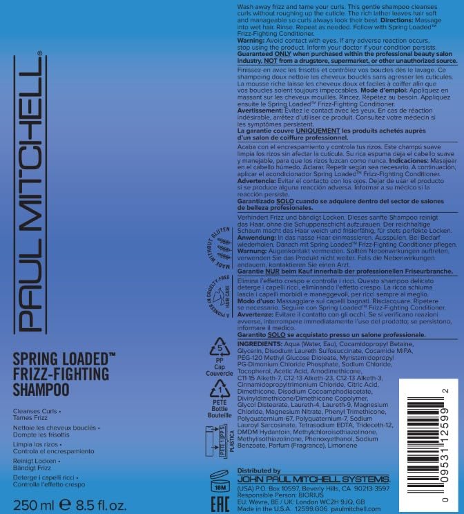 Paul Mitchell Frizz-Fighting Shampoo for Curly Hair 8.5 fl oz