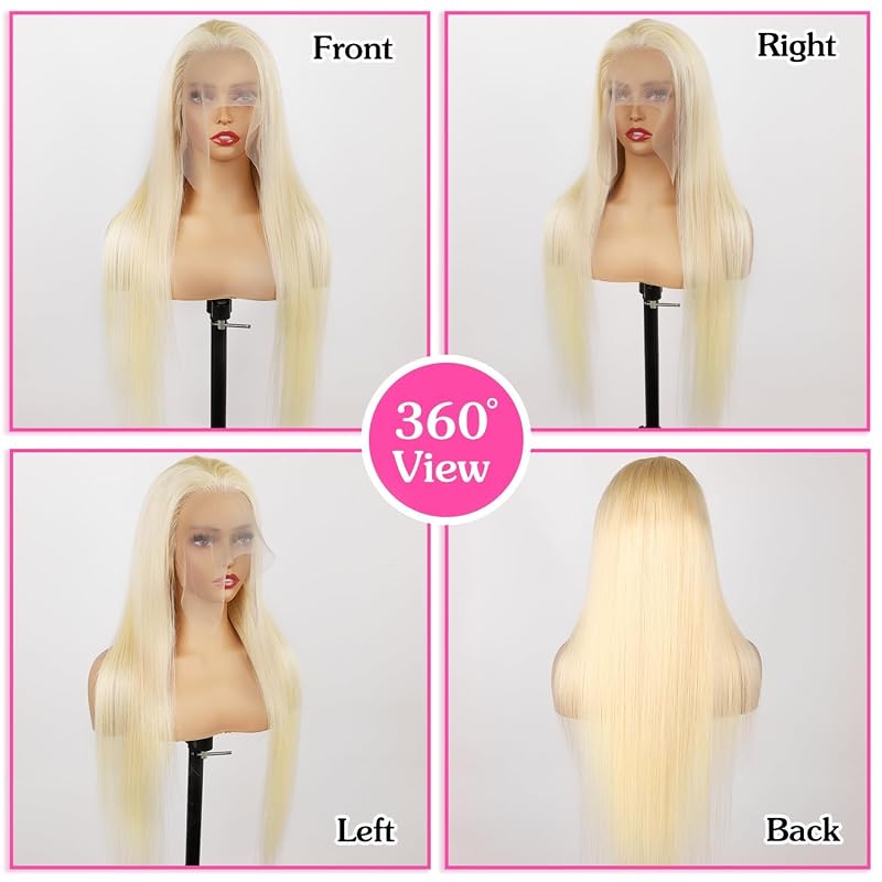 613 Lace Front Wig 200% Density 26 Inch Straight 13x6 HD Transparent Lace Frontal - Glueless Pre Plucked with Baby Hair, Variation of THIS listing