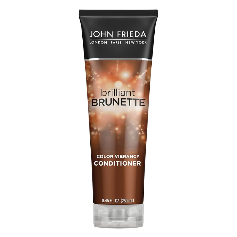 John Frieda Brilliant Brunette, Color Boosting Conditioner, Enhances and Protects Multi-Dimensional Tones, With Sweet Almond Oil to Rehydrate and Replenish Dry Hair, 8.45 Oz