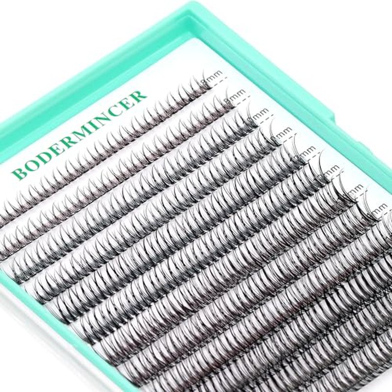 BODERMINCER 8-16mm to Choose Fish Tail Design 120pcs Thickness 0.1mm C Curl 12 Root Women Lady Individual Black False Eyelash Cluster Eye Lashes Extension Tools (8-10-12-14-16mm MIX)