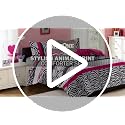 Pink Zebra Twin XL Comforter Set - Polka Dot & Damask Bedding 3pc