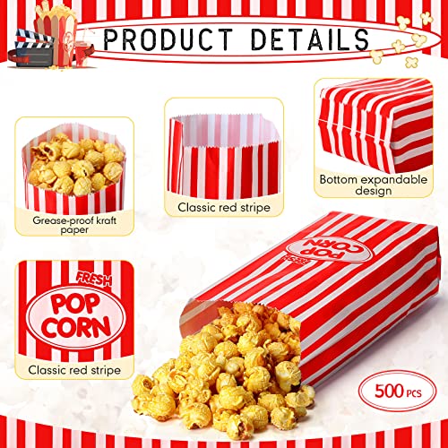 2oz Red Popcorn Bags Bulk 1000 Pcs Disposable Snack Bags for Parties & Events - Sherr Variation