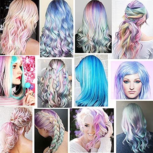 18 PCS Colored Hair Extensions 21Inch Heat-resistant Synthetic Straight Hair Extensions Clip in,Hair Accessories for Girls Holiday Party Hair Highlights Women Wig Pieces (Multi-colored)