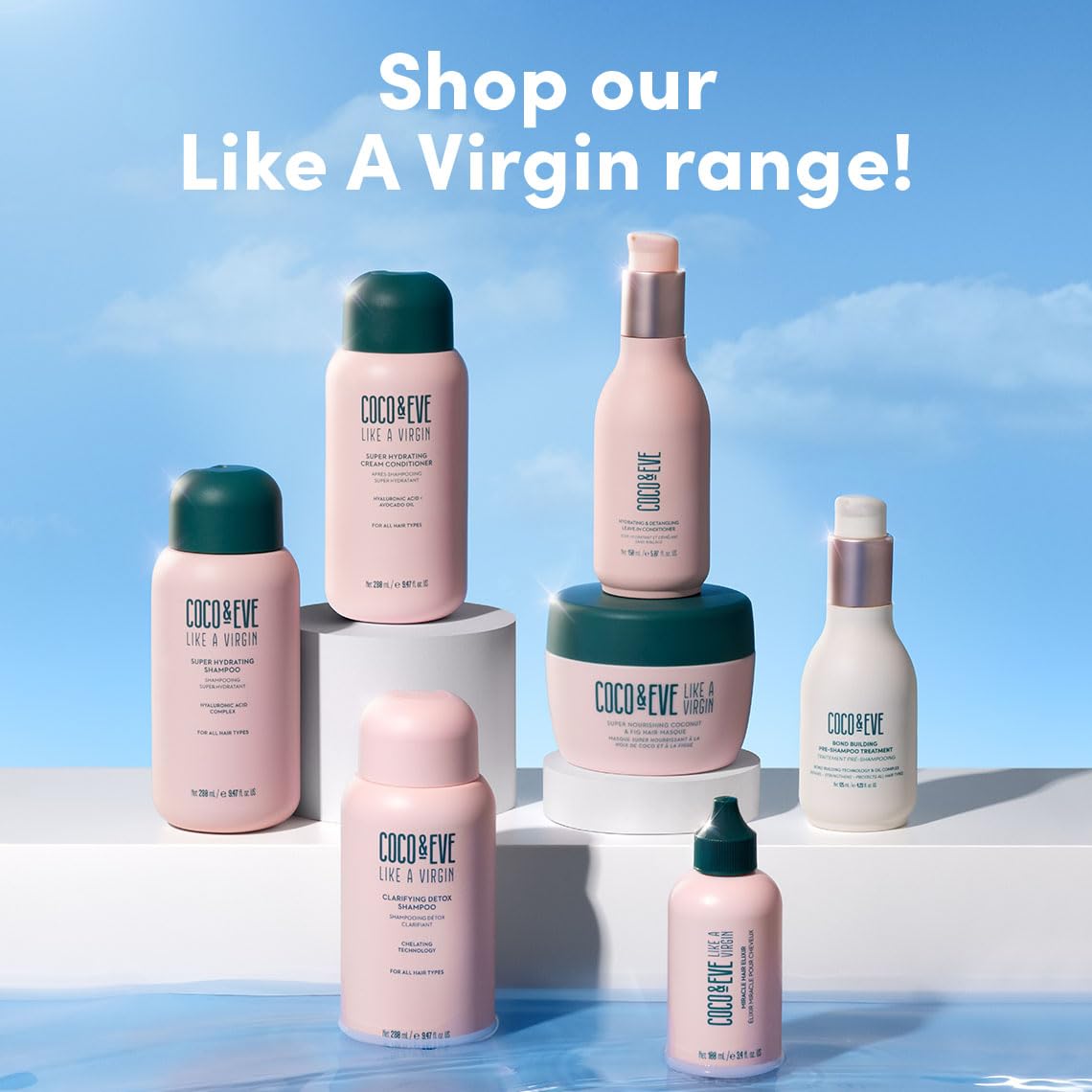 Coco & Eve Miracle Hair Elixir. Coconut Oil with Hyaluronic Acid Leave in Conditioner.Treatment for Dry Damaged Hair | Frizz control. Protects from Heat Styling