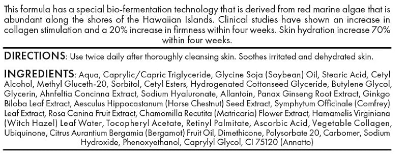 Marine Moisturizer with Red Marine Algae - Hydrating Face Cream 2oz