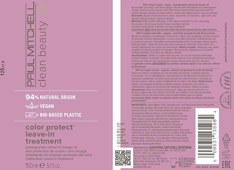 Paul Mitchell Color Protect Leave-In Treatment for Hair, 5.1 fl oz — Shine & Color Preservation