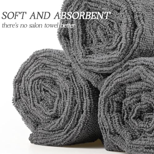 Grey Microfiber Bleach-Resistant Salon Towels 16 x 29 Inches - Pack of 24