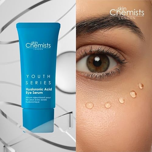 Skin Chemists Hyaluronic Acid 1% Eye Serum | Replumps, Brightens And De-Puffs Eyes | 0.5 Fl Oz