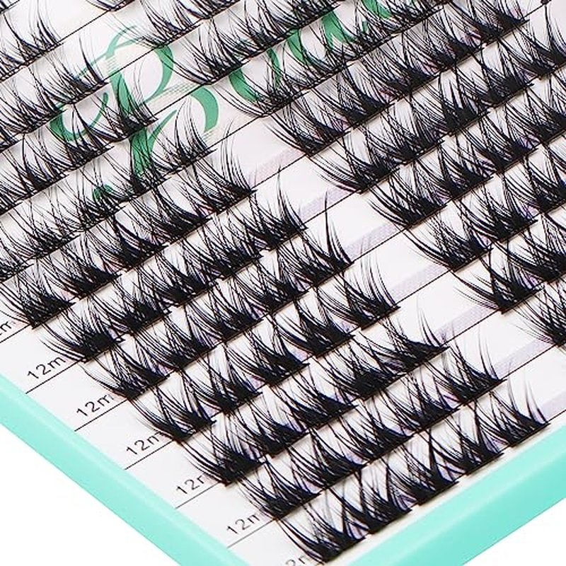 BODERMINCER D Curl 280pcs 10-12-14-16mm Lash Clusters Wispy Eyelash Clusters With Soft Thin Band Cluster Eyelash Extensions Natural Volume Lash Extensions,DIY Individual Lashes Clusters (M03#)