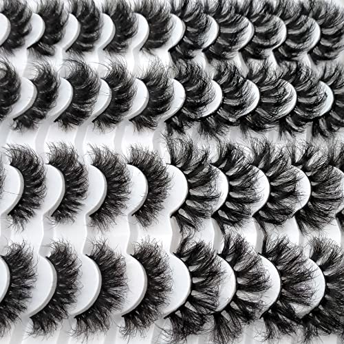 Fluffy Mink Lashes 20 Pairs Dramatic Thick Long 5D False Eyelashes 20mm 4 Styles D Curl Fake Eyelashes Pack, by Kmilro