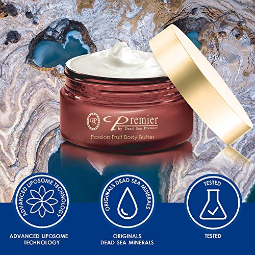 Premier Dead Sea Aromatic Body Butter ? Passion Fruit, Hydrating Shea Body Butter for Women & Men, Moisturizing, Firming & Anti-Aging Cream for Dry Skin, Hand & Body, 5.95 Fl.oz