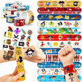 48PCS Pirate Party Set - 24PCS Temporary Tattoos & 24PCS Slap Bracelets - Treasure Hunt-Themed Birthday Supplies, Baby Shower Gifts, Classroom Rewards & Party Decor for Kids (Boys & Girls)