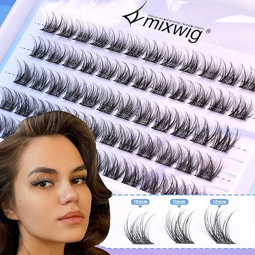 Cluster Lashes Wispy Individual Lashes C-curly Lash Clusters 10-12MM Mixed Lengths Natural Look DIY Eyelash Extensions at Home