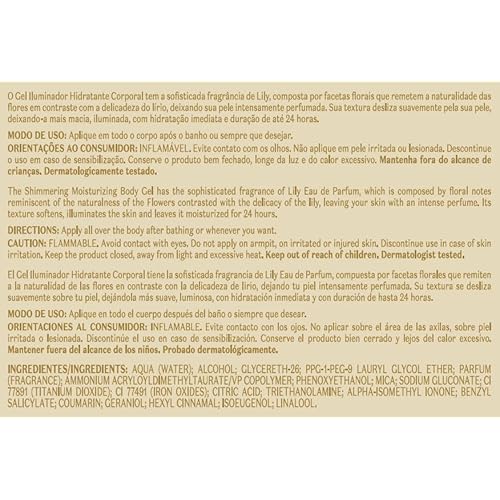 O Botic?rio Lily Scented Shimmering Body Gel, 8.8 Ounce