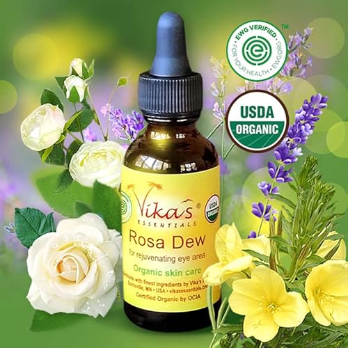 Vika's Essentials Certified Organic EWG Verified Rosa Dew Eye Serum
