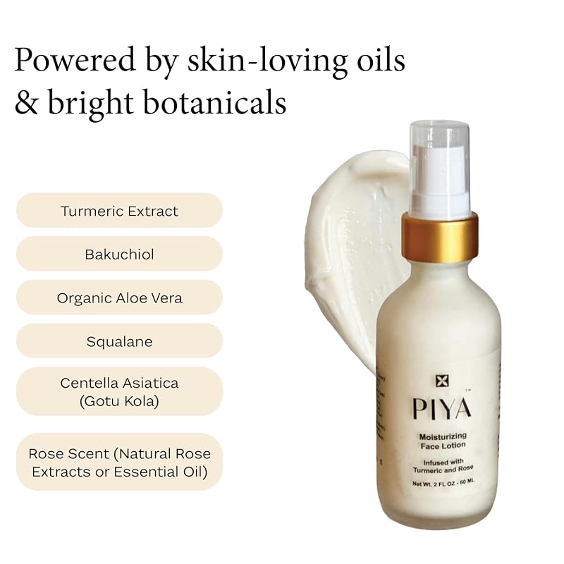 Face Moisturizer with Turmeric, Bakuchiol, Aloe Vera & Squalane – Hydrating Daily Lotion