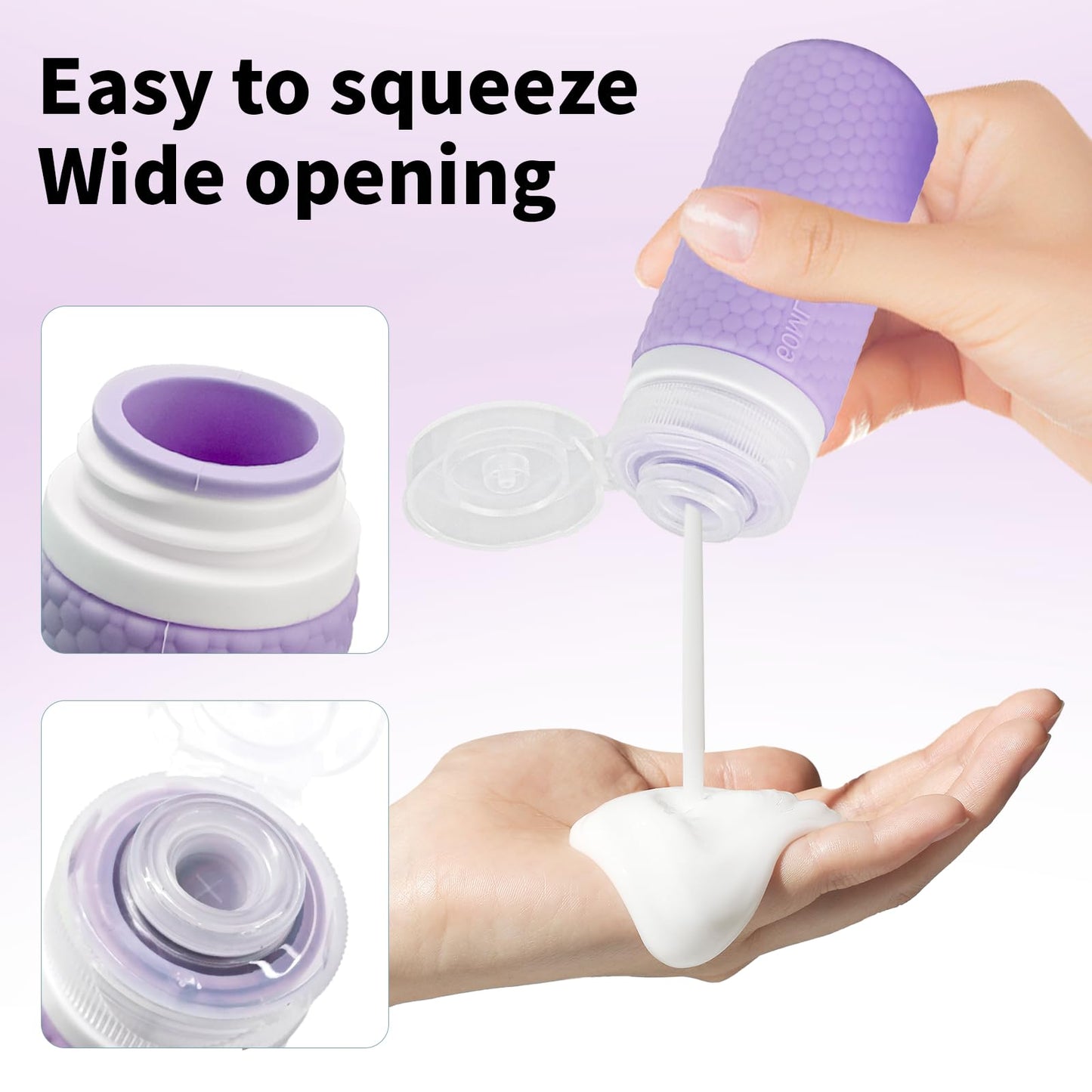 Travel Size Jars Cream Containers for Creams Makeup Leak Proof 4 Pcs 1.7oz 50ml+ 2oz 60ml Liquid TSA Approved Lotion Bottle Small 1Pc Refill Toiletries Kit with Skincare Cosmetic Bag Women - Diamond