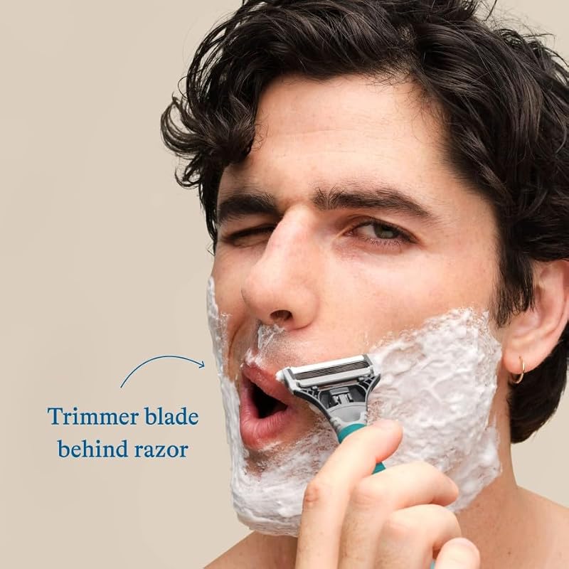 Men's Shaving Kit with Razor Handle, 9 Blade Refills & Shave Gel