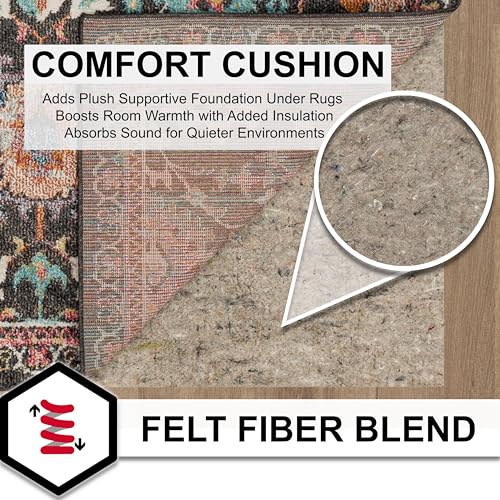 Mohawk Home Felt Rug Pad 4' x 6' – 3/8 Inch Thick Underlay for Hardwood Floors