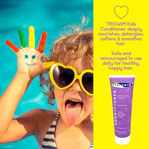 TRISWIM Kids Shampoo & Conditioner Set ? 8.5oz Each | Removes Chlorine, Salt Water, Hard Water | Hydrates, Detangles, Restores | Helps Build Strong and Healthy Hair | For Everyday Use