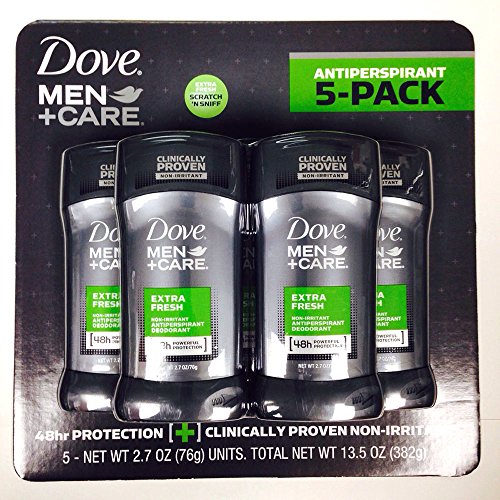 Dove Men Care Deodorant Extra Fresh Pack of 5 - 2.7 oz Each with 2.7oz Variation