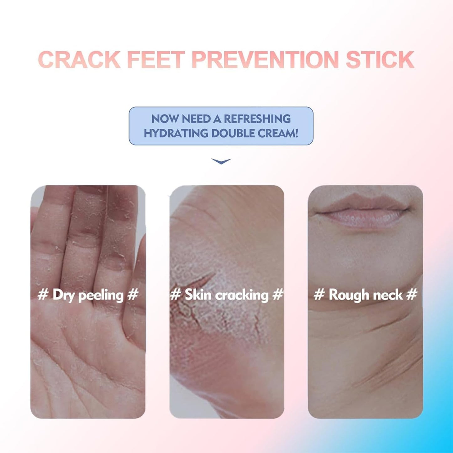 LONDRAF Eourhsa Crack Feet Prevention Stick, Hydrating Foot Balm Stick, Refreshingly Smooth Non-greasy Texture for Dry Cracked Feet, Refreshing, Hydrating (AB, 1)