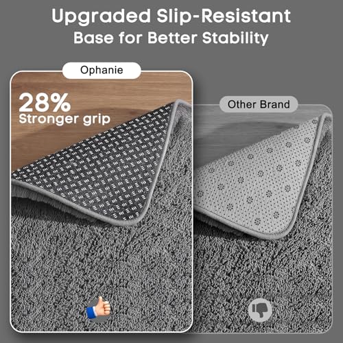 Large Grey 9x12 Shag Area Rug for Living Room & Bedroom - Soft Non-Slip Nursery Carpet