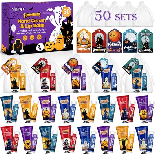 Halloween Hand Cream and Lip Balm Set - 50 Pack Halloween Party Favors