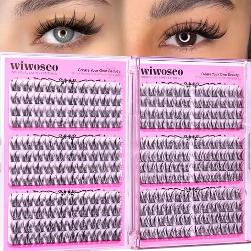 wiwoseo Manga Lash Clusters Fairy Eyelash Clusters Eyelash Extensions Cluster Lashes Natural Lash Clusters Spiky Individual Lashes Extensions Wispy Cluster Lashes 10-14MM Anime Lashes Clusters