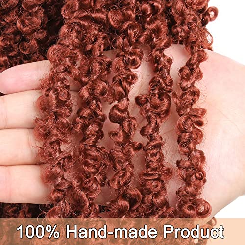 ZRQ 30 Inch Ginger Butterfly Locs Crochet Hair Extensions (6 Packs, 60 Roots) - Pre-Looped, 100% Handmade