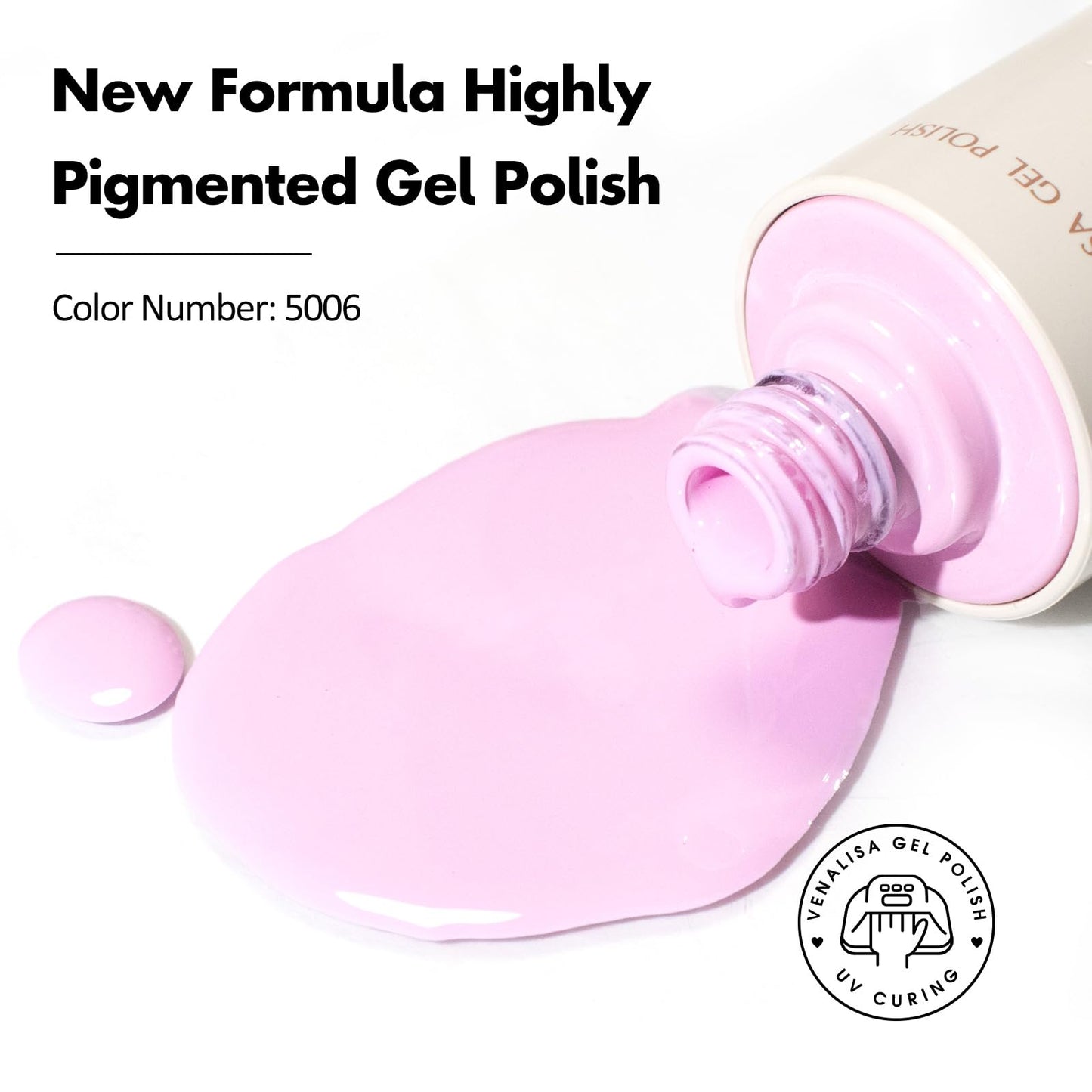 VENALISA Light Purple Gel Nail Polish, 1 Pcs Lavender Gel Polish Pastel Purple Color High Gloss Soak Off U V Nail Manicure Salon and DIY at Home Gifts for Women