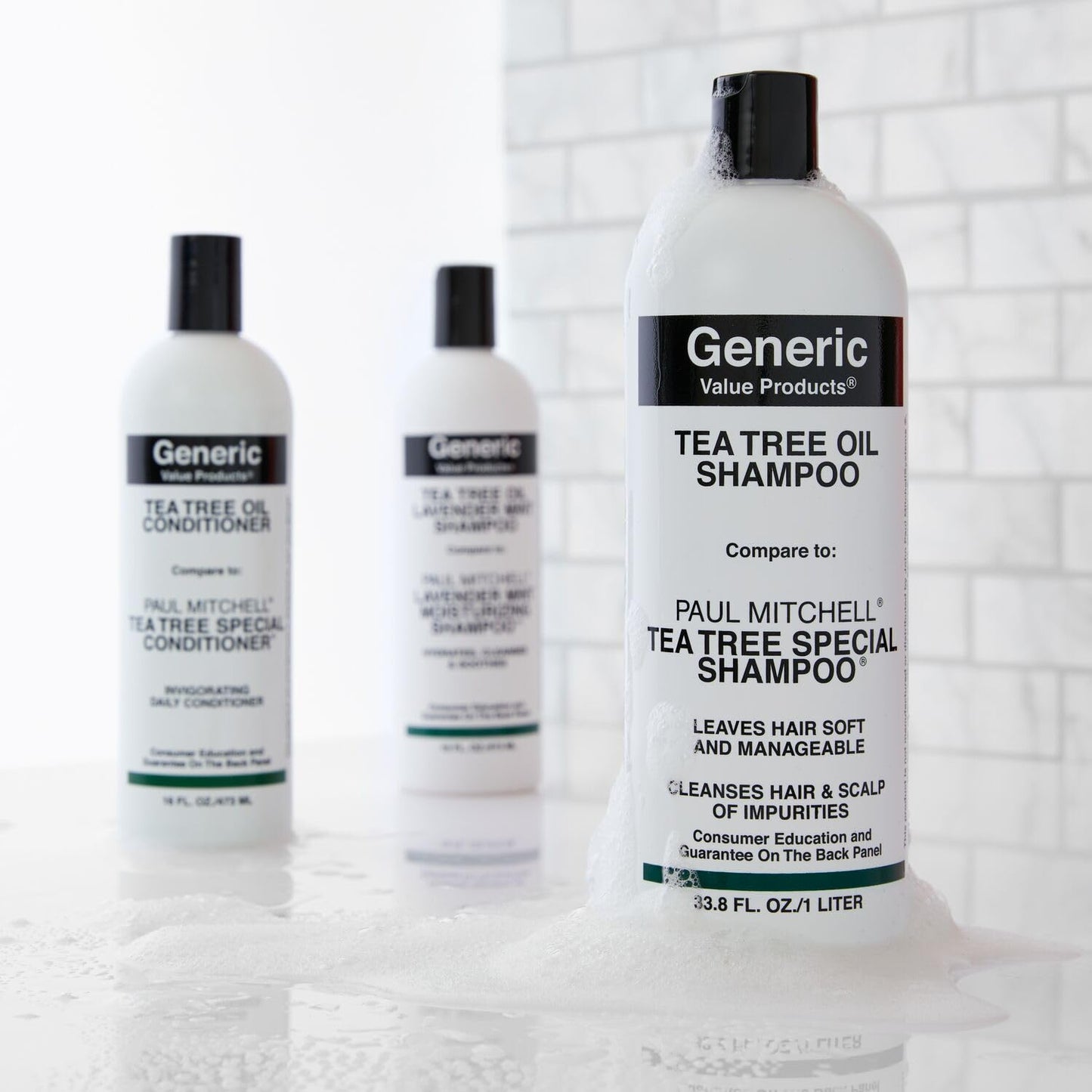 Generic Value Products Tea Tree Oil Shampoo, Leaves Hair Soft and Manageable, Leaves Scalp Clean and Tingling, Adds Vitality and Luster, 16 oz.