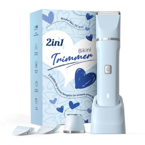 Electric Shaver for Women - Body Hair Trimmer Shaver for Women's Grooming, Wet & Dry Use Groomer, Dusk Razor for Women, Ladies Electric Razors for Legs, Female Trimmer for Private Area, Blue