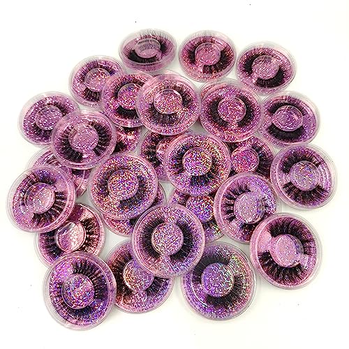False Eyelashes Bulk 30 Pairs - 10 Styles 3D Fluffy Natural Look Vegan Reusable