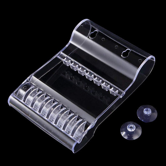 mollensiuer 1 Piece Transparent Plastic Portable Salon Scissors Holder Racks Scissors Basic Storage Box Hair Salon Shear Holder for Stylist