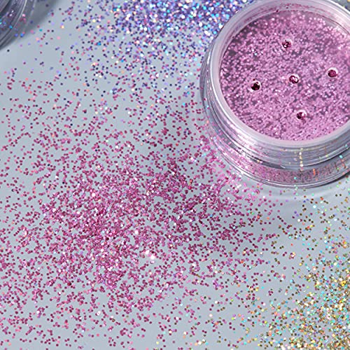 Holographic Glitter Shakers by Moon Glitter ? 100% Cosmetic Glitter for Face, Body, Nails, Hair and Lips - 0.17oz - Set of 6 colours