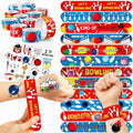 48 PCS Bowling Party Set: 24 PCS Temporary Tattoos & 24 PCS Slap Bracelets - Fun Bowling-Themed Gifts for Kids, Girls and Boys, Birthday Parties, Baby Showers, Classroom Rewards & Sports Events