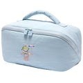 Cute Makeup Bag for Women Travel Cosmetic Pouch with Large Capacity - Water-Resistant Nylon Organizer, Light Blue