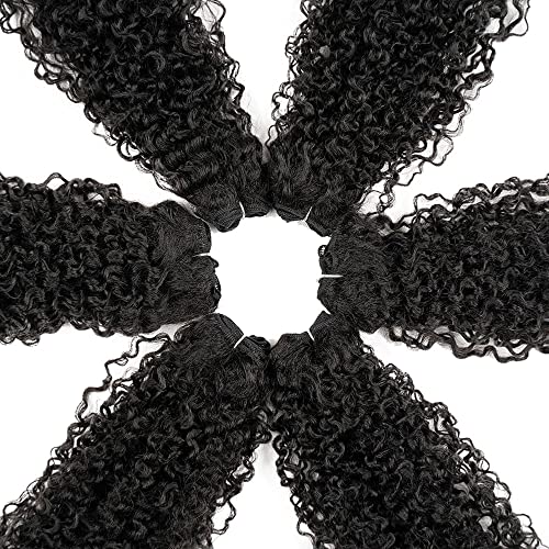 Synthetic Hair Bundles Afro Kinky Curly 22-26 Inch 7-Piece Set 220g - 1B Variation
