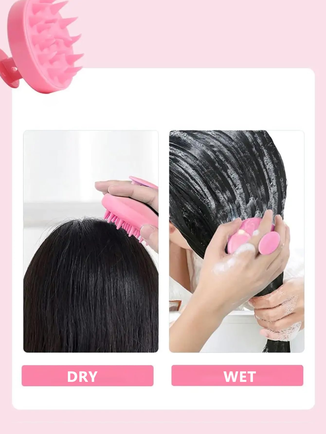 Hair Scalp Brush Continuous Spray Bottle Hair Oil Applicator Bottle for Hairstyling (Pink)