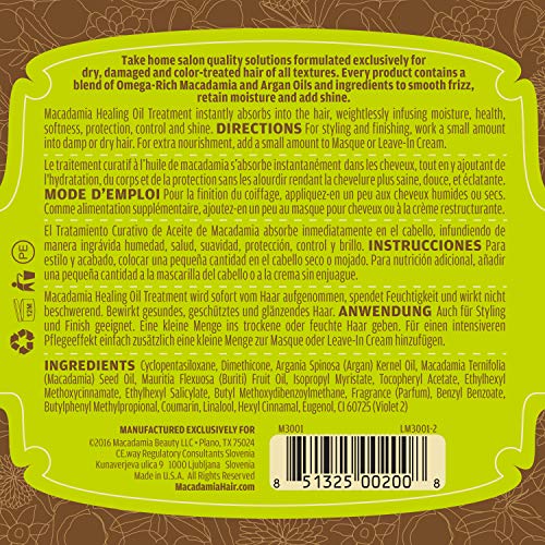 Macadamia Nut Oil Hair Treatment for Frizz Control & Shine - 4.2 Oz