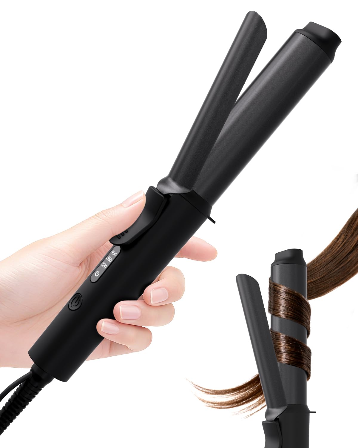 Mini Curling Iron 1inch,320-360-400°F Temperature, 100~240V Dual Voltage Travel Compact Curling Iron,30S Heat-Up, Portable Hair Styling Tool, Heat-Resistant Protective Cover,Short Hair