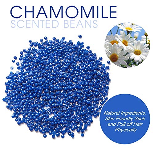 Hard Wax Beads for Hair Removal, Yovanpur Wax Beads for Sensitive Skin, Har Wax Beans for Coarse Hair, Waxing beads for Face, Eyebrow, Body, Bikini, Brazilian At Home 300g (10.5 Oz)/bag (Blue)