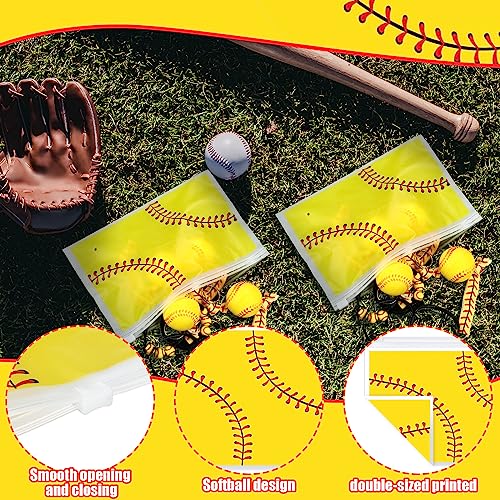Hicarer 48 Pcs Softball Teams Gifts Softball Party Favors Supply Set Women Cosmetic Bag Keychain Hair Scrunchies Bracelets(Stylish Style)